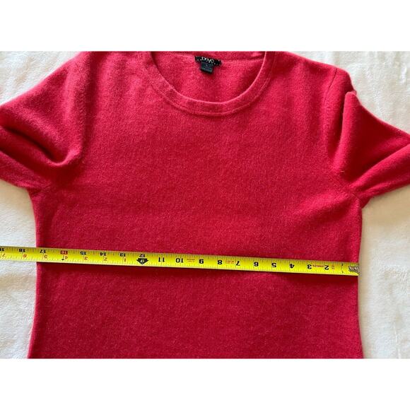Prive Cashmere Sweater Red Knit Long Sleeve Crew Neck Pullover Sweater Sz Large - Picture 12 of 13